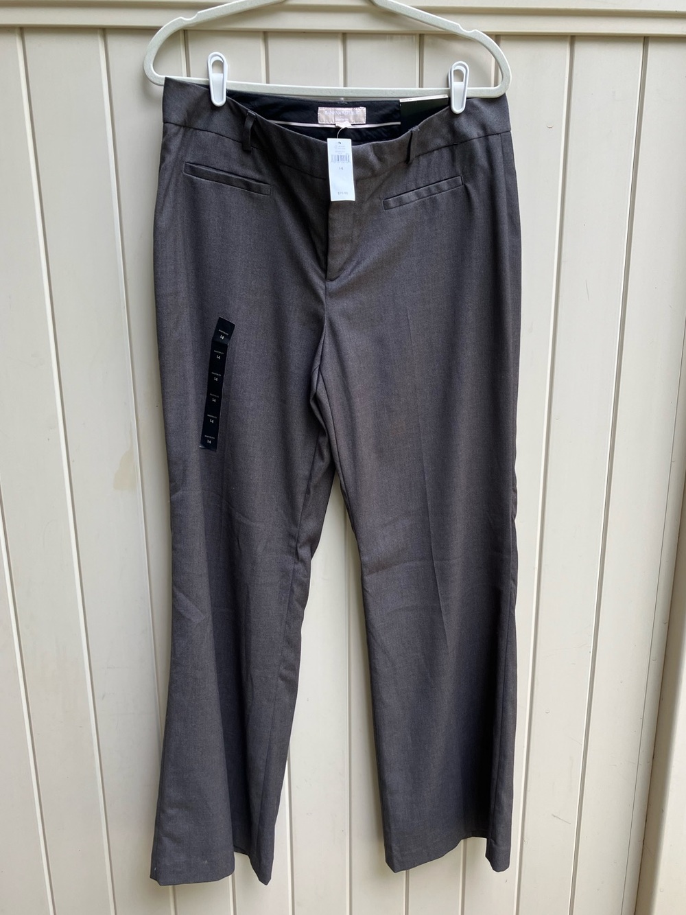 Banana Republic wide leg Martin fit dress pants sz 14 dark gray office career
